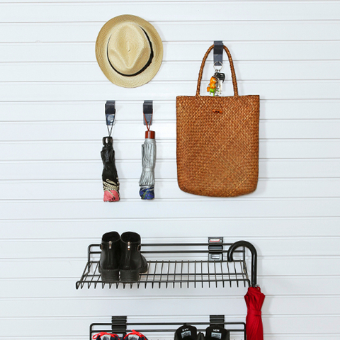 Ganchos PP para loja de varejo, gancho de acessórios de slatwall de plástico 