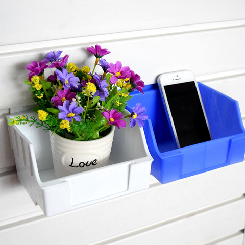 SlatWall Mouned Plástico Transparente Caixas de Hardware Suporte