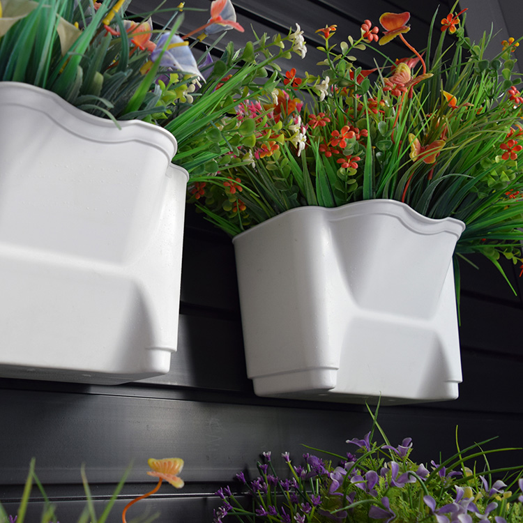 Vasos de flores verticais de plástico montados na parede para plantador de jardim pendurados